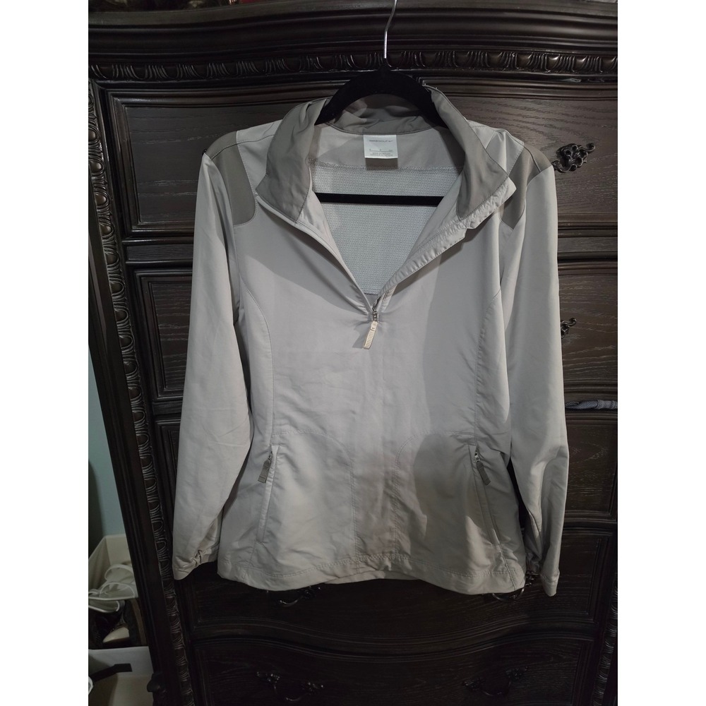 Nike Golf Womens Quarter Zip Windbreaker Jacket Grey S Mock Neck RN56323